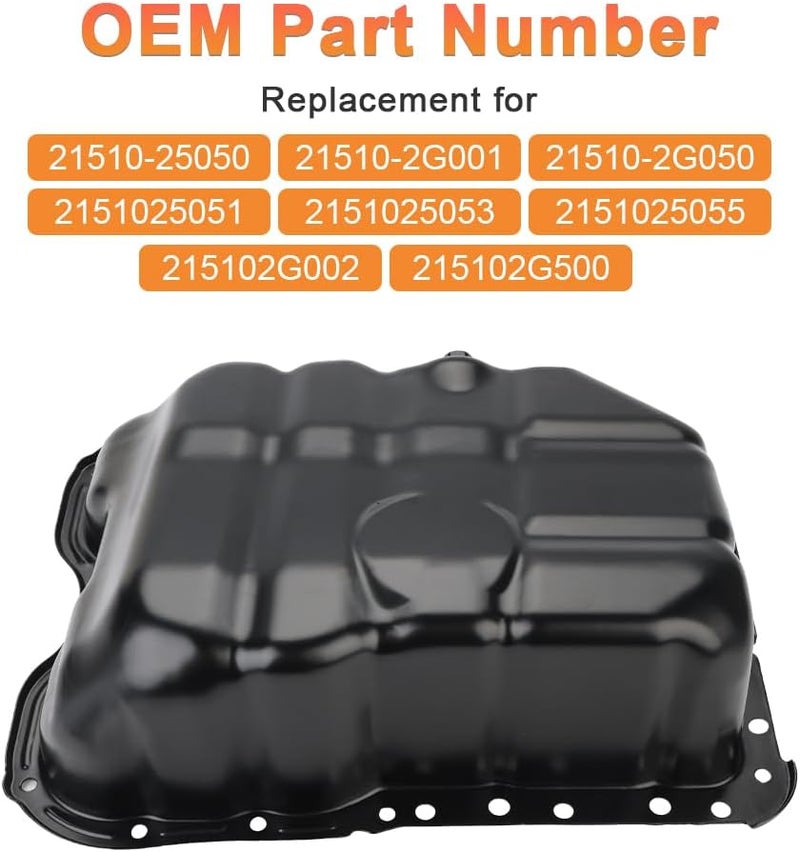VANJING Engine Oil Pan with Drain Plug Compatible with Hyundai Santa Fe 2010-2020, Santa Fe Sport 2013-2018, Tucson 2010-2020, Sonata 2006-2019, Kia Optima 2006-2020, Forte 2010-2013 2.0L 2.4L - Image 3